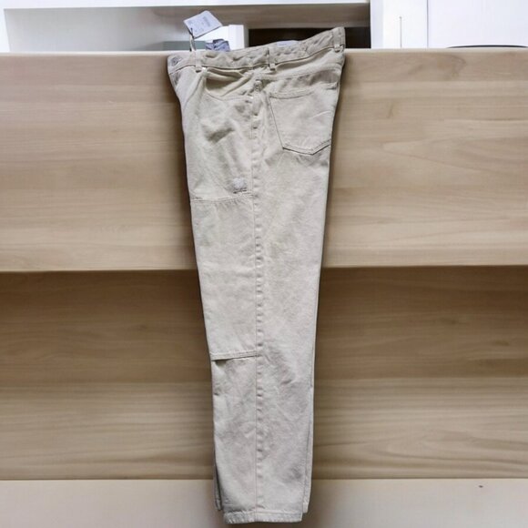 NWT ZARA Straight Fit Tan Denim Pants Size 42 Eur 32 US (see meas) - Picture 3 of 8